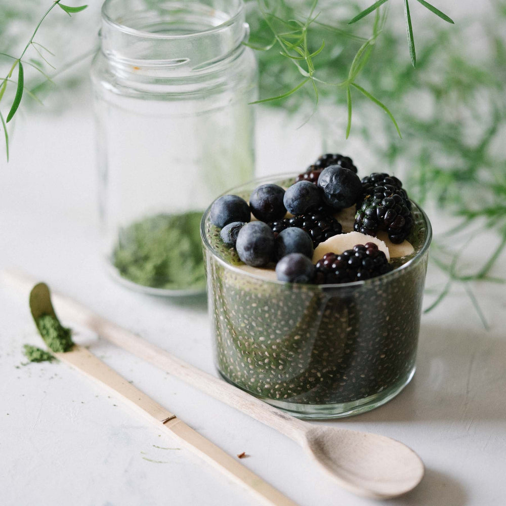 Matcha-chiagrød
