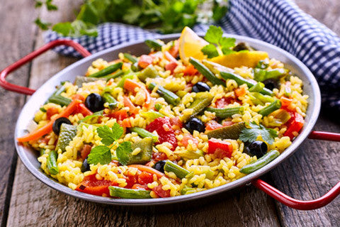Paella med økologisk olivenolie 