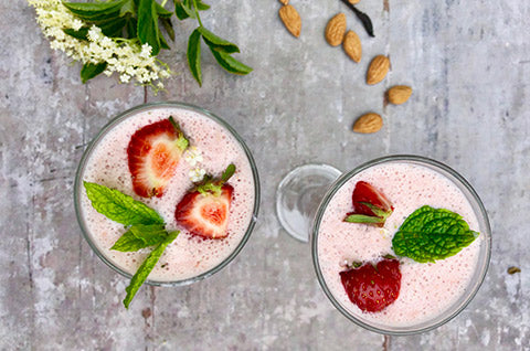 Jordbærsmoothie med mandelmælk