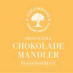 Mandler med chokolade og passionsfrugt, 500 gram, økologisk