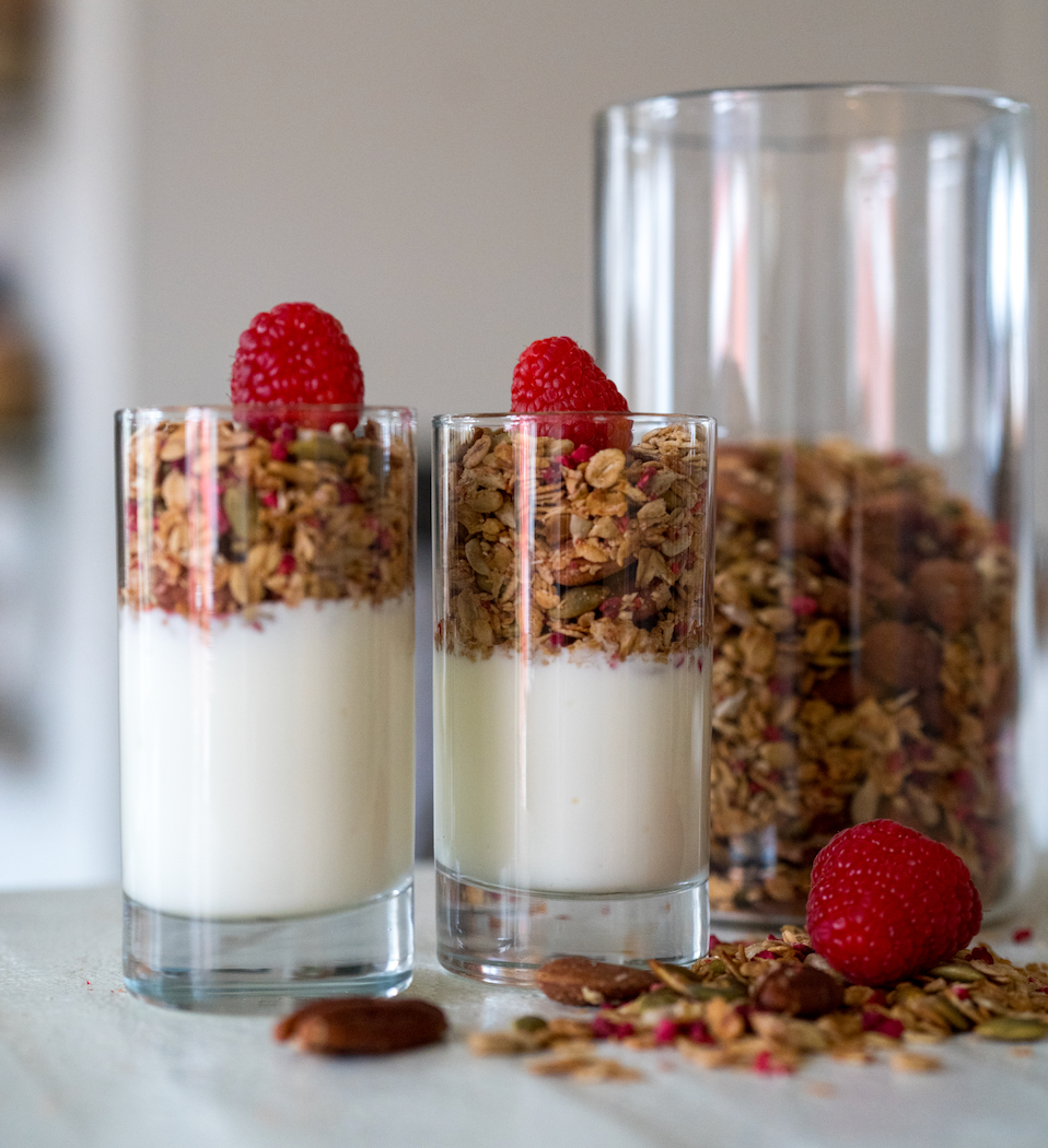 Granola, 1 kg, økologisk (Hindbær & Pekan)