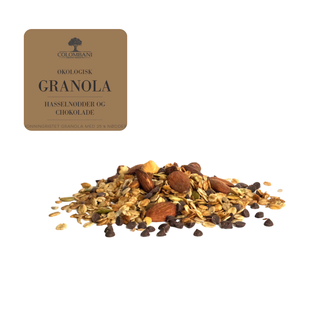 Granola, 1 kg, økologisk (Hasselnød & chokolade)