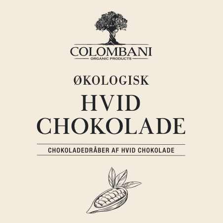 Hvid chokolade, 500 gram, økologisk