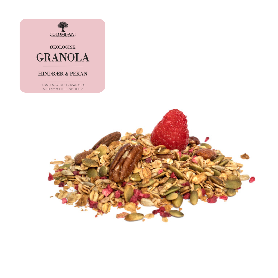 Granola, 1 kg, økologisk (Hindbær & Pekan)