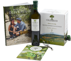 Intropakke til olivenolie: 3 liter olivenolie, 500 ml olivenolie, hældetud m/klap og bog