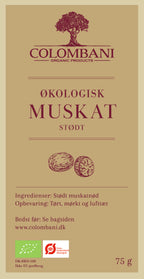Muskatnød, stødt, 75 gram, økologisk